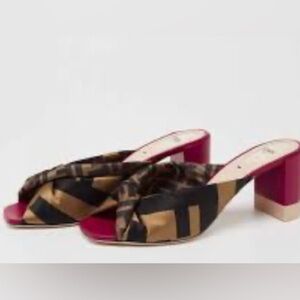 Fendi‎ logo satin mules 37